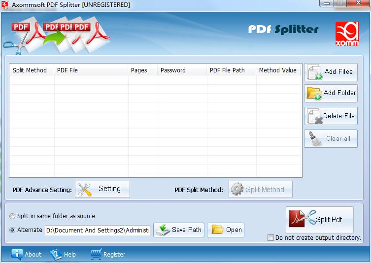 Axommsoft PDF Splitter下载_Axommsoft PDF Splitter V1.2 英文安装版 拆分