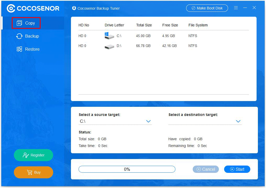 Cocosenor Backup Tuner下载_Cocosenor Backup Tuner（系统分区备份）下载 V3.0 英文安装版 磁盘分区