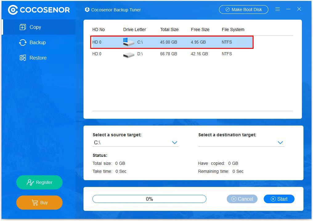 Cocosenor Backup Tuner下载_Cocosenor Backup Tuner（系统分区备份）下载 V3.0 英文安装版 驱动器