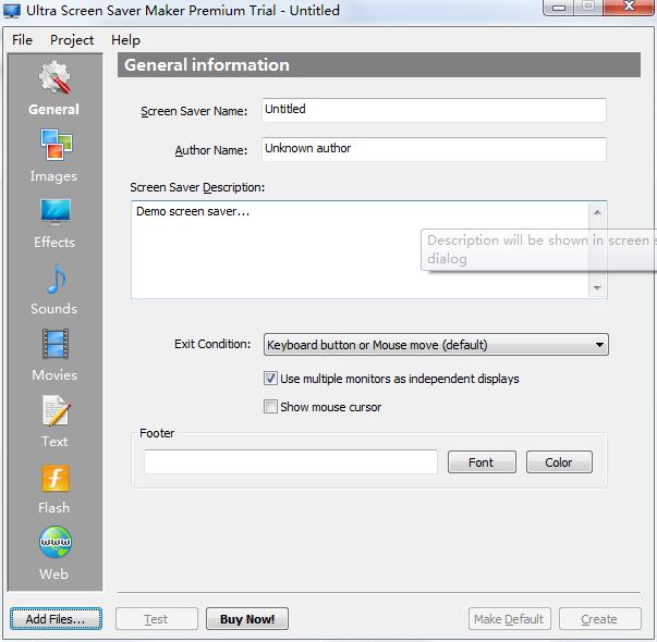 Ultra Screen Saver Maker下载_Ultra Screen Saver Maker (屏幕保护制作软件) V3.6.2 英文安装版 Maker
